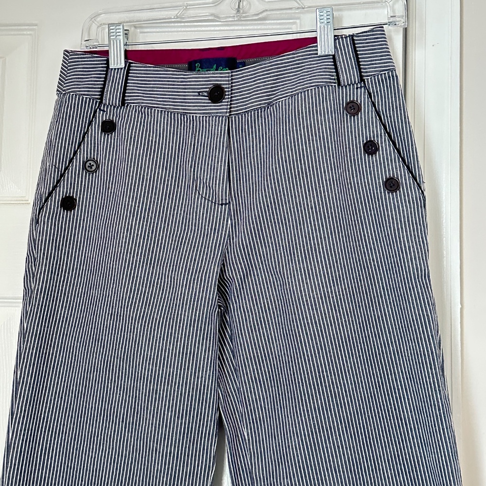 Boden Navy and White Pinstripe Trousers - Picture 2 of 9